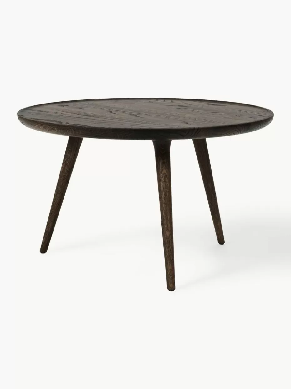 Couchtische-Mater Runder Couchtisch Accent aus Eichenholz, handgefertigt