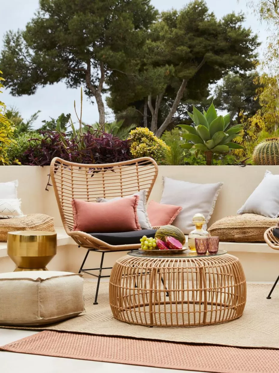Couchtische-Westwing Collection Runder Couchtisch Costa mit Glasplatte