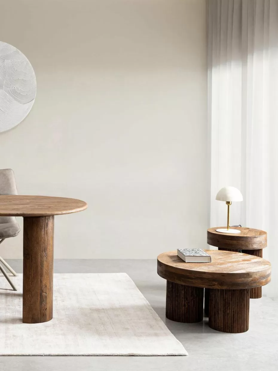 Couchtische-Bizzotto Runder Couchtisch Dacca aus Mangoholz