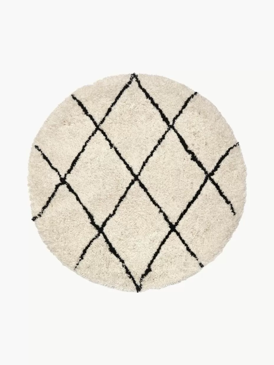 Runde Teppiche-Westwing Collection Runder flauschiger Hochflor-Teppich Naima, handgetuftet