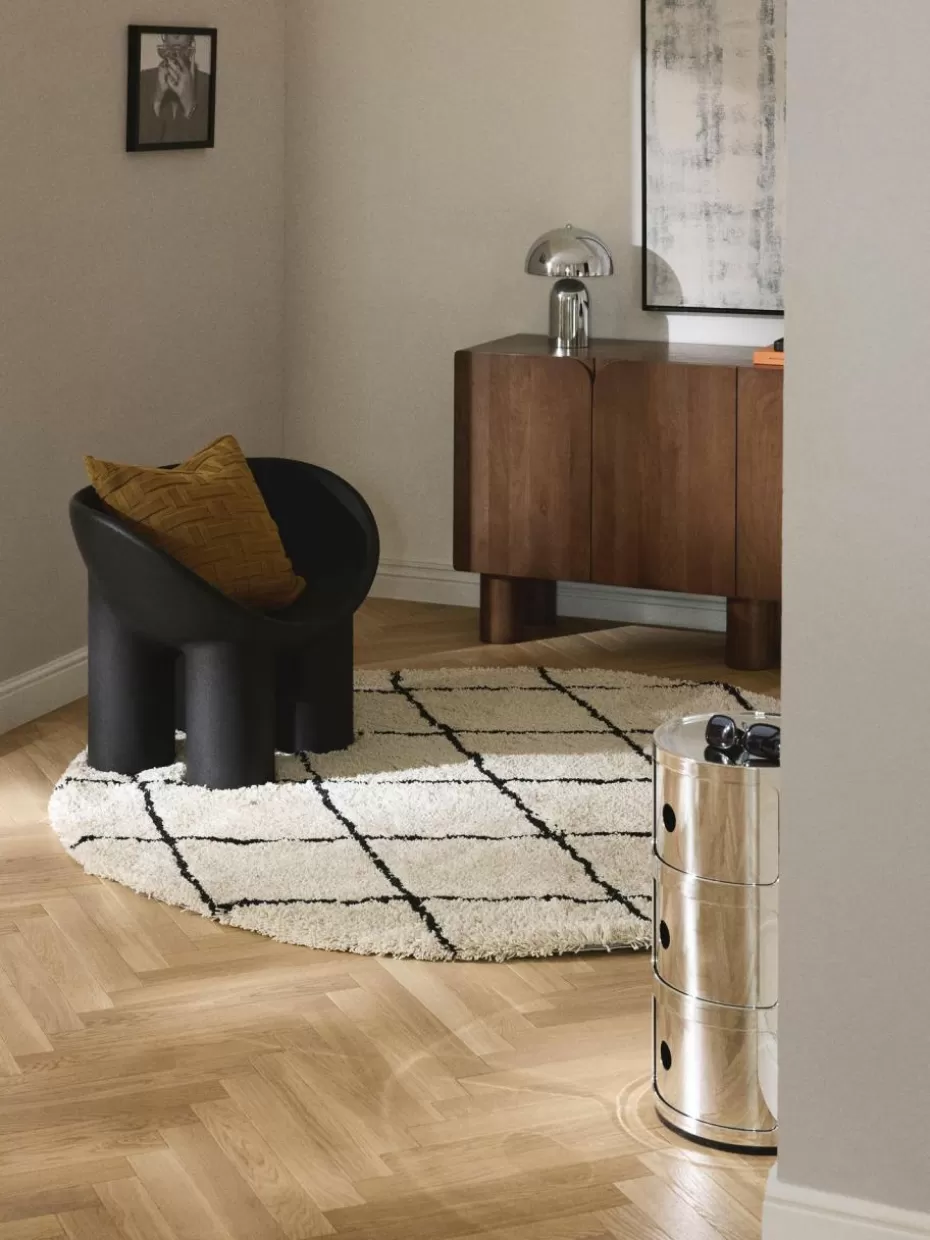Runde Teppiche-Westwing Collection Runder flauschiger Hochflor-Teppich Naima, handgetuftet