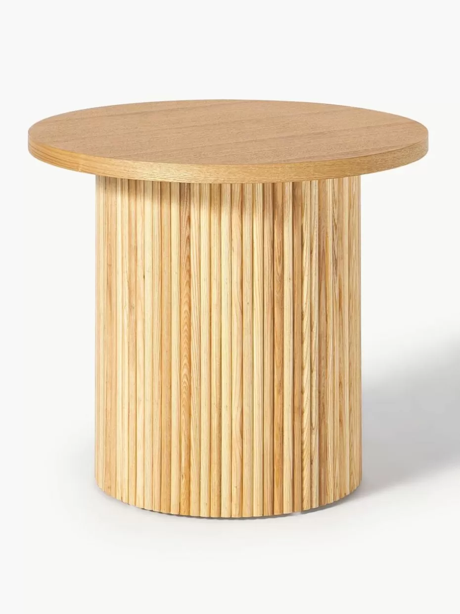 Beistelltische-Westwing Collection Runder Holz-Beistelltisch Nele Helles Eschenholz