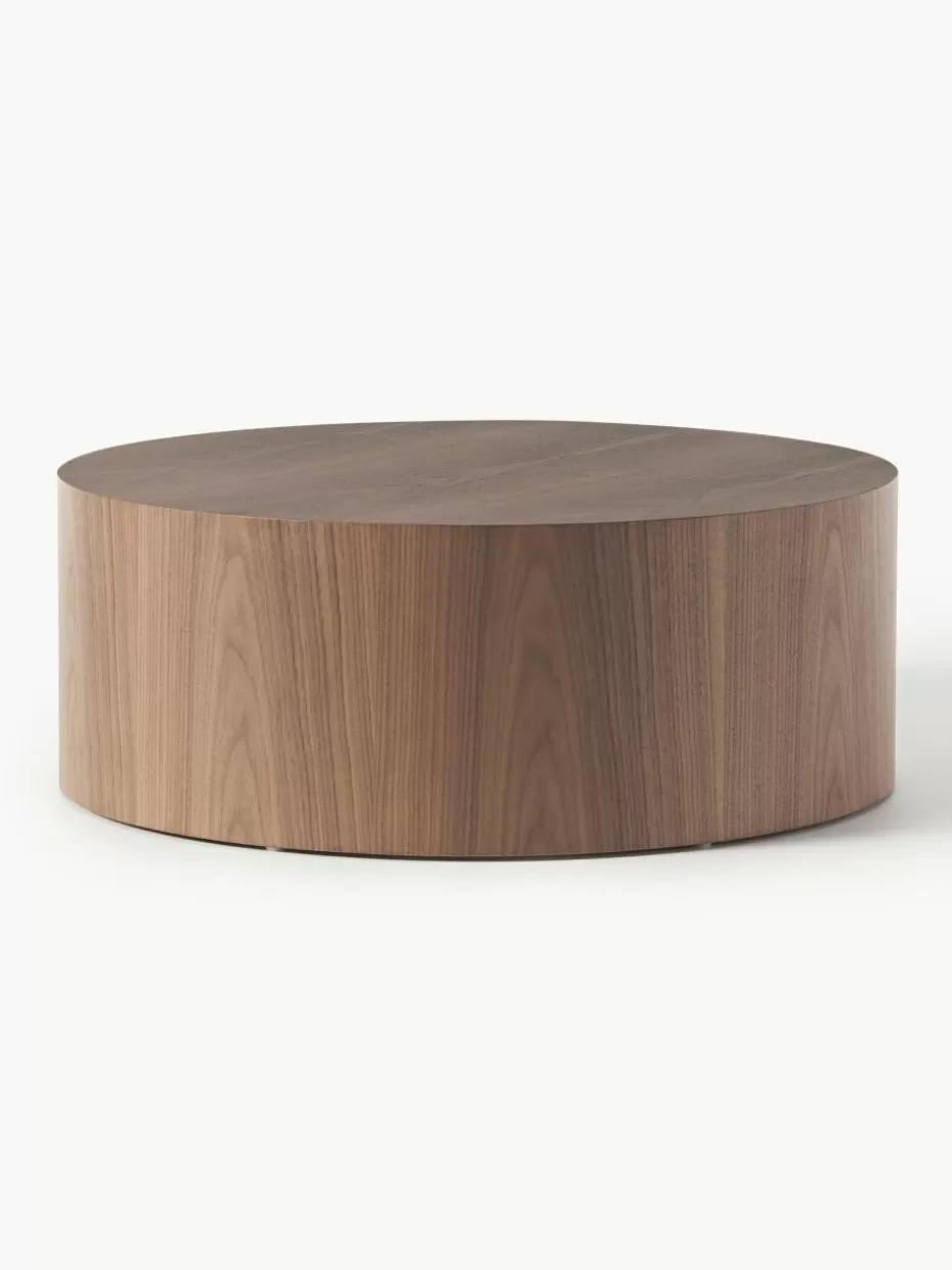 Couchtische-Westwing Collection Runder Holz-Couchtisch Dan Walnussholz