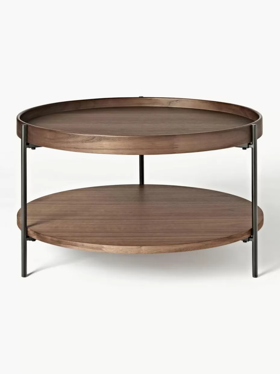 Couchtische-Westwing Collection Runder Holz-Couchtisch Renee Walnussholz