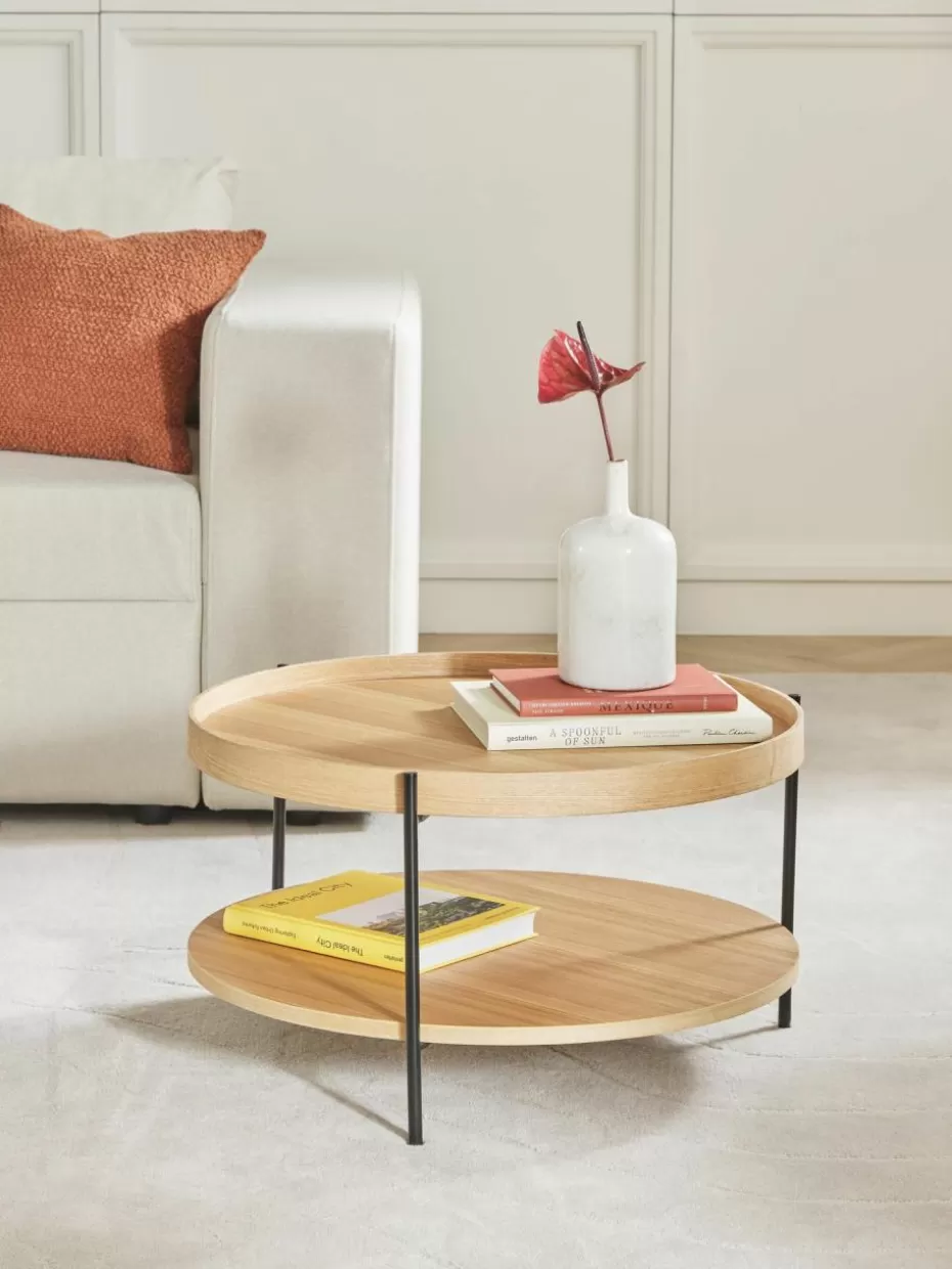 Couchtische-Westwing Collection Runder Holz-Couchtisch Renee Eschenholz