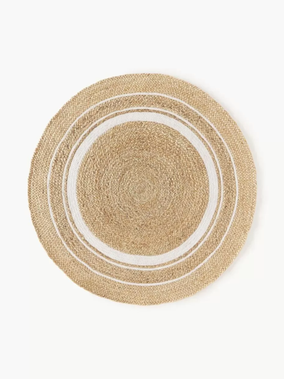 Runde Teppiche-Westwing Collection Runder Jute-Teppich Clover, handgefertigt