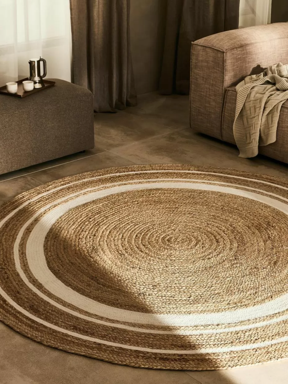 Runde Teppiche-Westwing Collection Runder Jute-Teppich Clover, handgefertigt