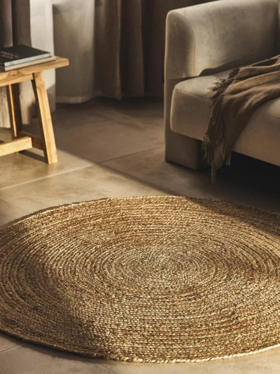 Runde Teppiche-Westwing Collection Runder Jute-Teppich Sharmila, handgefertigt Braun