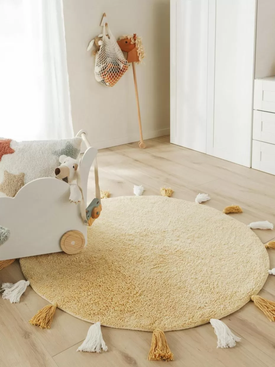 Teppiche-Benuta Runder Kinderteppich Malu mit Quasten, handgetuftet
