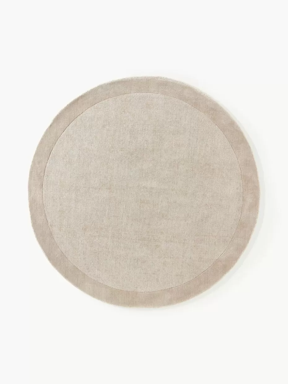 Runde Teppiche-Westwing Collection Runder Kurzflor-Teppich Kari Beige