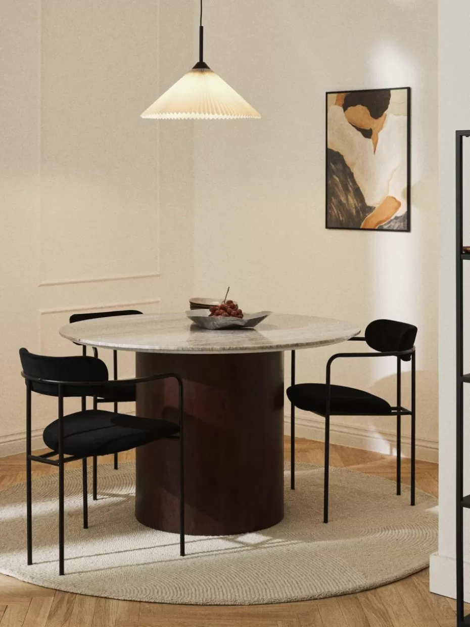 Esstische-Westwing Collection Runder Marmor-Esstisch Abby, Ø 120 cm Hellbeige, marmoriert