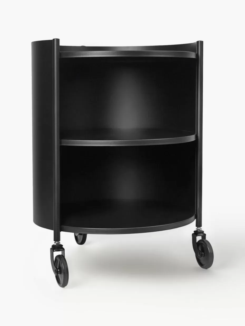 Schreibtisch Container-ferm LIVING Runder Rollcontainer Eve Schwarz, matt