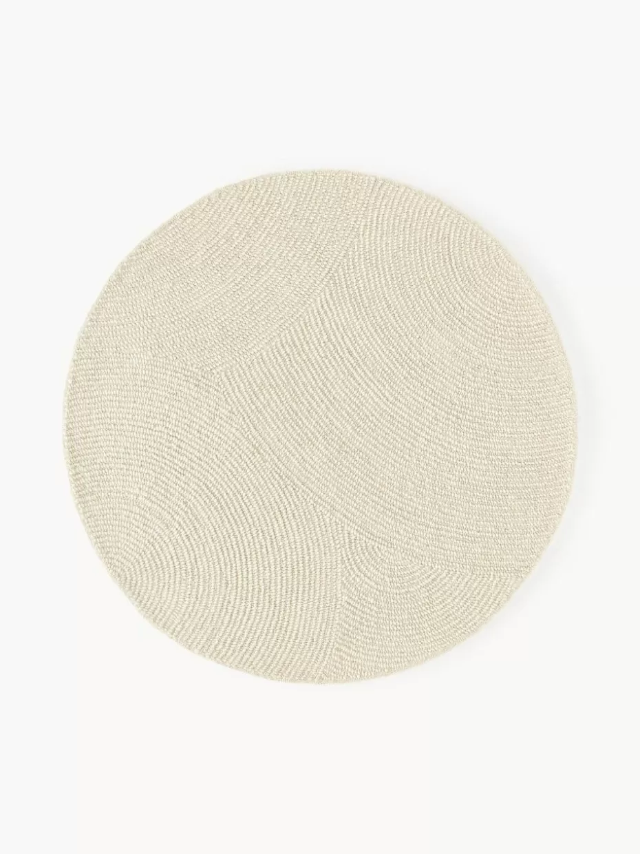 Runde Teppiche-Westwing Collection Runder Wollteppich Eleni, handgetuftet Off White
