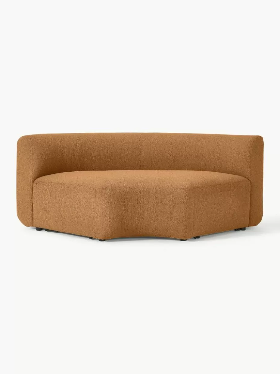 Sofas | Sofaserien-Westwing Collection Rundes Bouclé-Eckmodul Sofia Bouclé Hellbraun