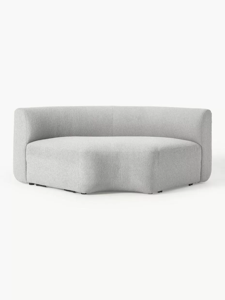 Sofas | Sofaserien-Westwing Collection Rundes Bouclé-Eckmodul Sofia Bouclé Hellgrau