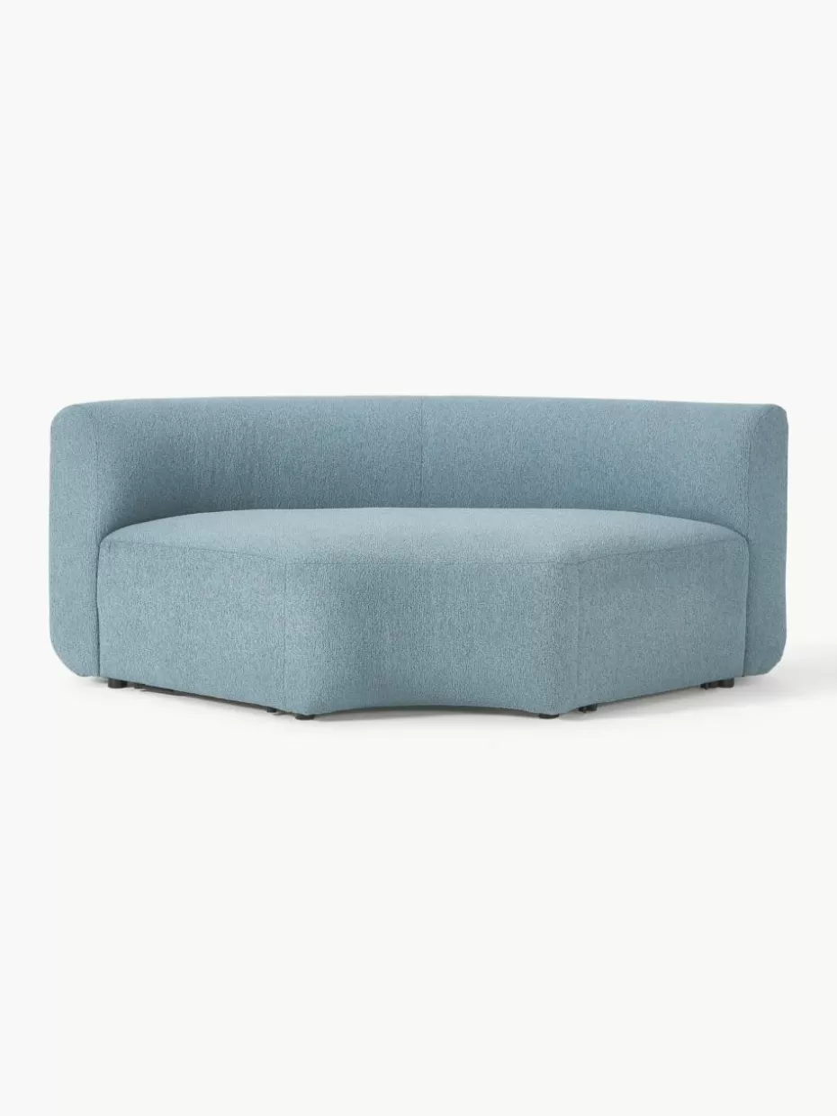 Sofas | Sofaserien-Westwing Collection Rundes Bouclé-Eckmodul Sofia Bouclé Blau