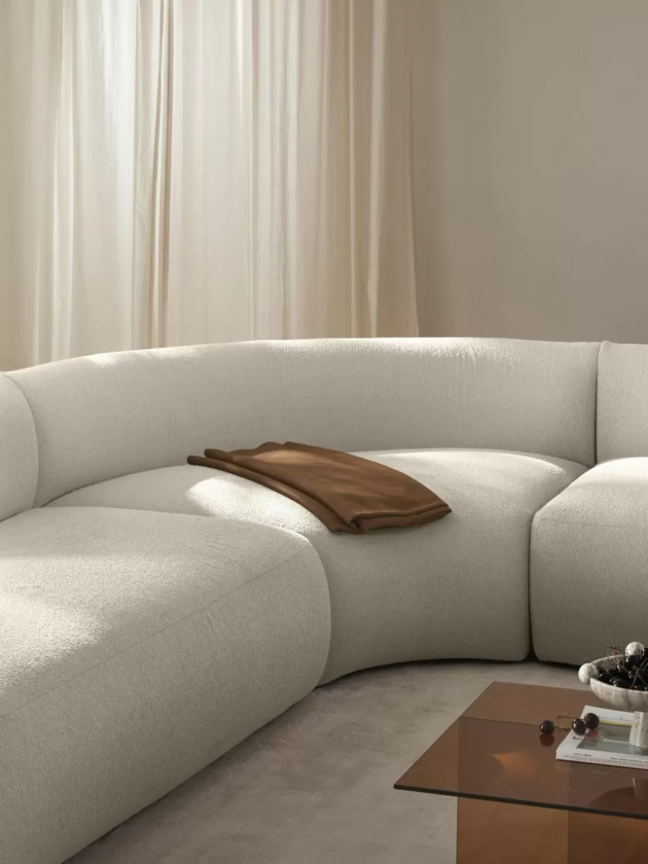 Sofas | Sofaserien-Westwing Collection Rundes Bouclé-Eckmodul Sofia Bouclé Off White