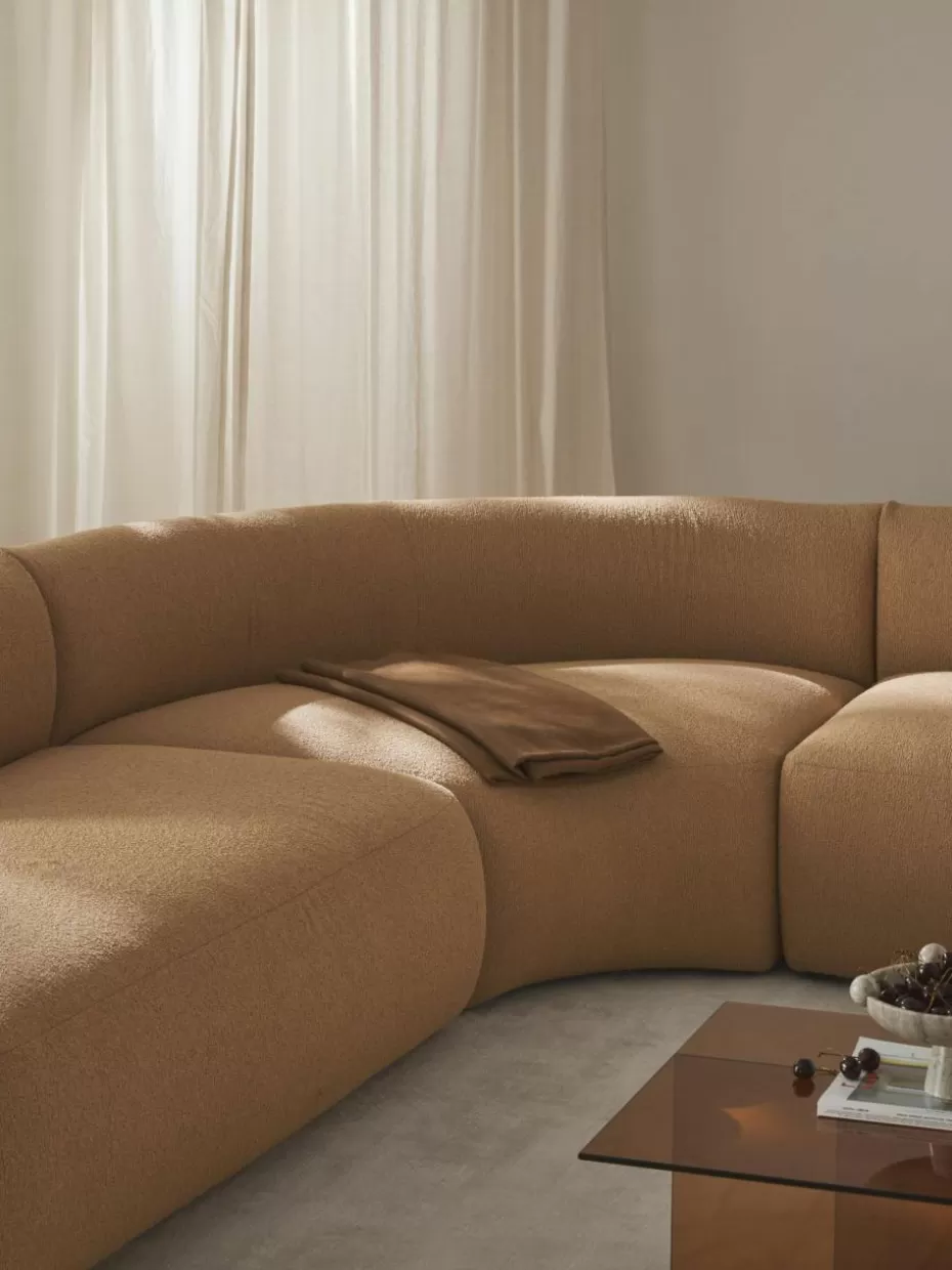 Sofas | Sofaserien-Westwing Collection Rundes Bouclé-Eckmodul Sofia Bouclé Beige