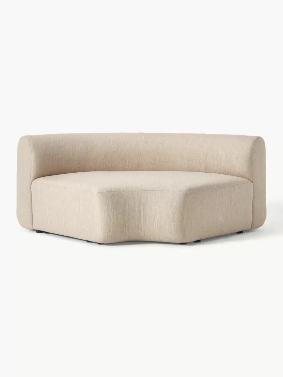 Sofas | Sofaserien-Westwing Collection Rundes Eckmodul Sofia Webstoff Hellbeige