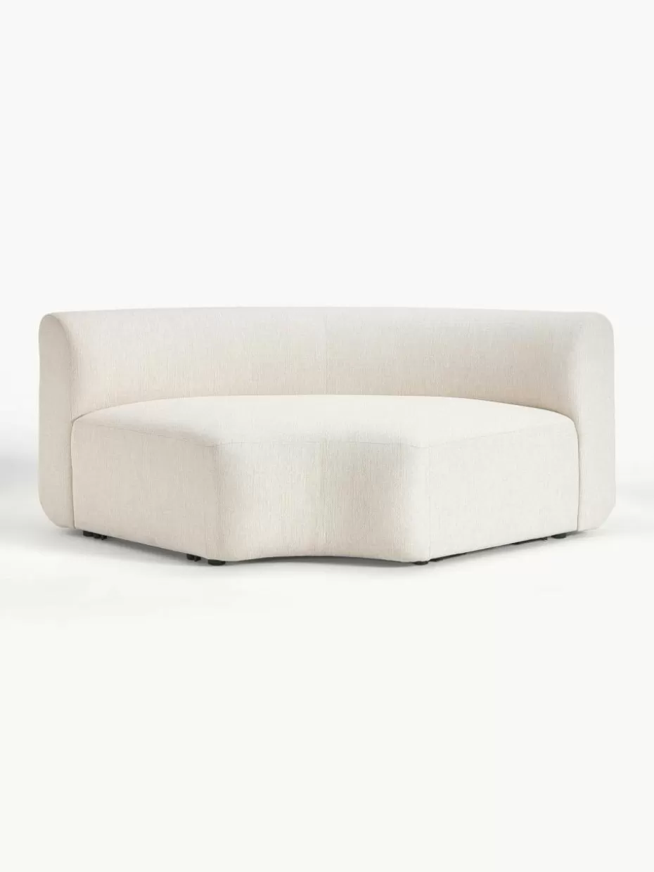 Sofas | Sofaserien-Westwing Collection Rundes Eckmodul Sofia Webstoff Cremeweiß