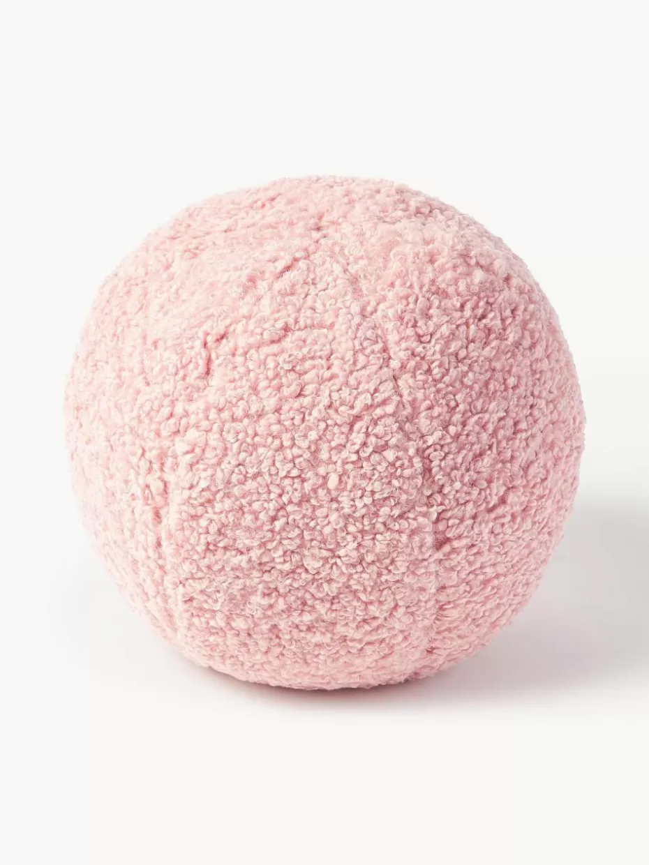 Glow-Up | Dekokissen-Westwing Collection Rundes Teddy-Dekokissen Dotty Hellrosa