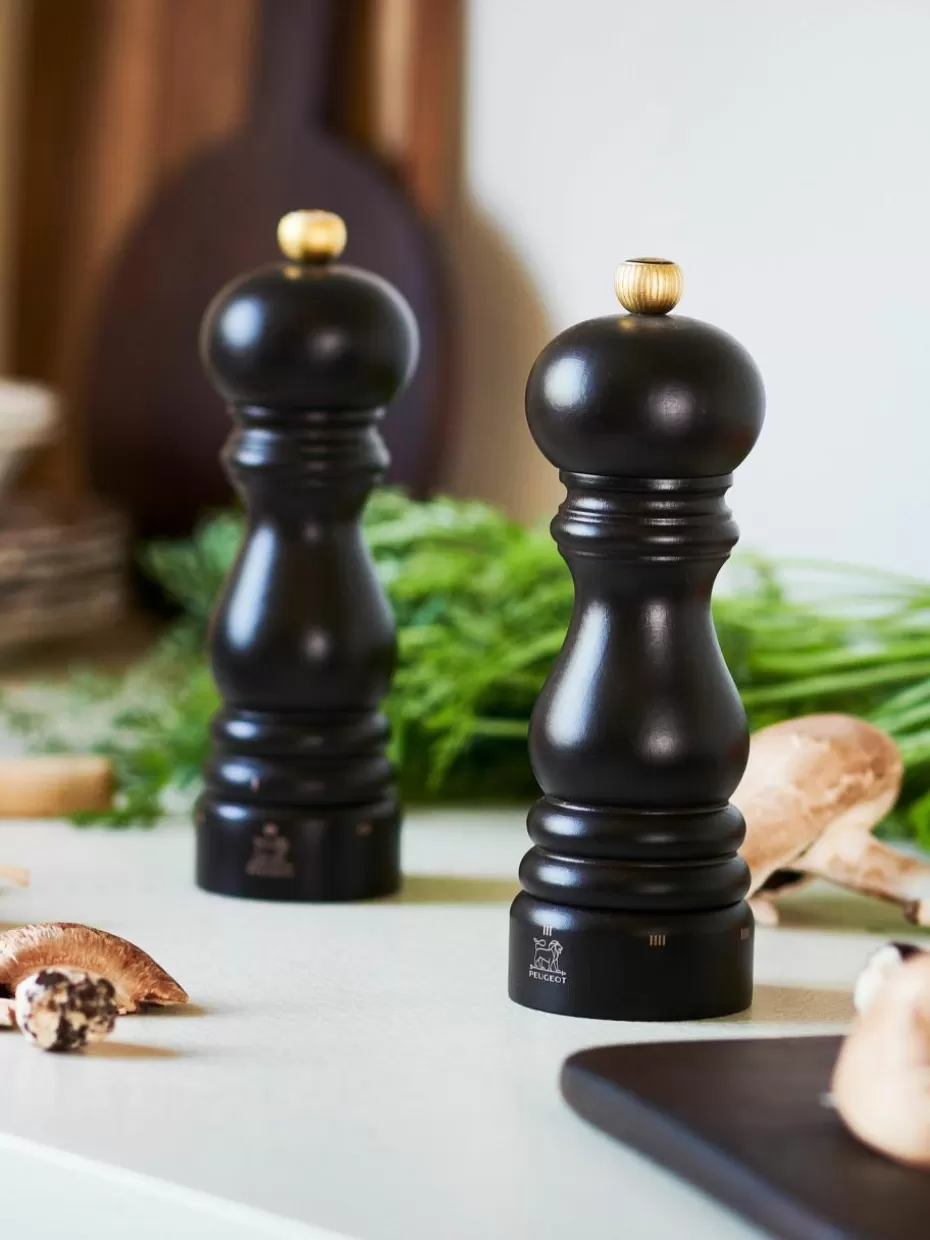 Gewürzmühlen-Peugeot Saveurs Salz- & Pfeffermühle Paris aus Buchenholz, 2er-Set Buchenholz, dunkel lackiert