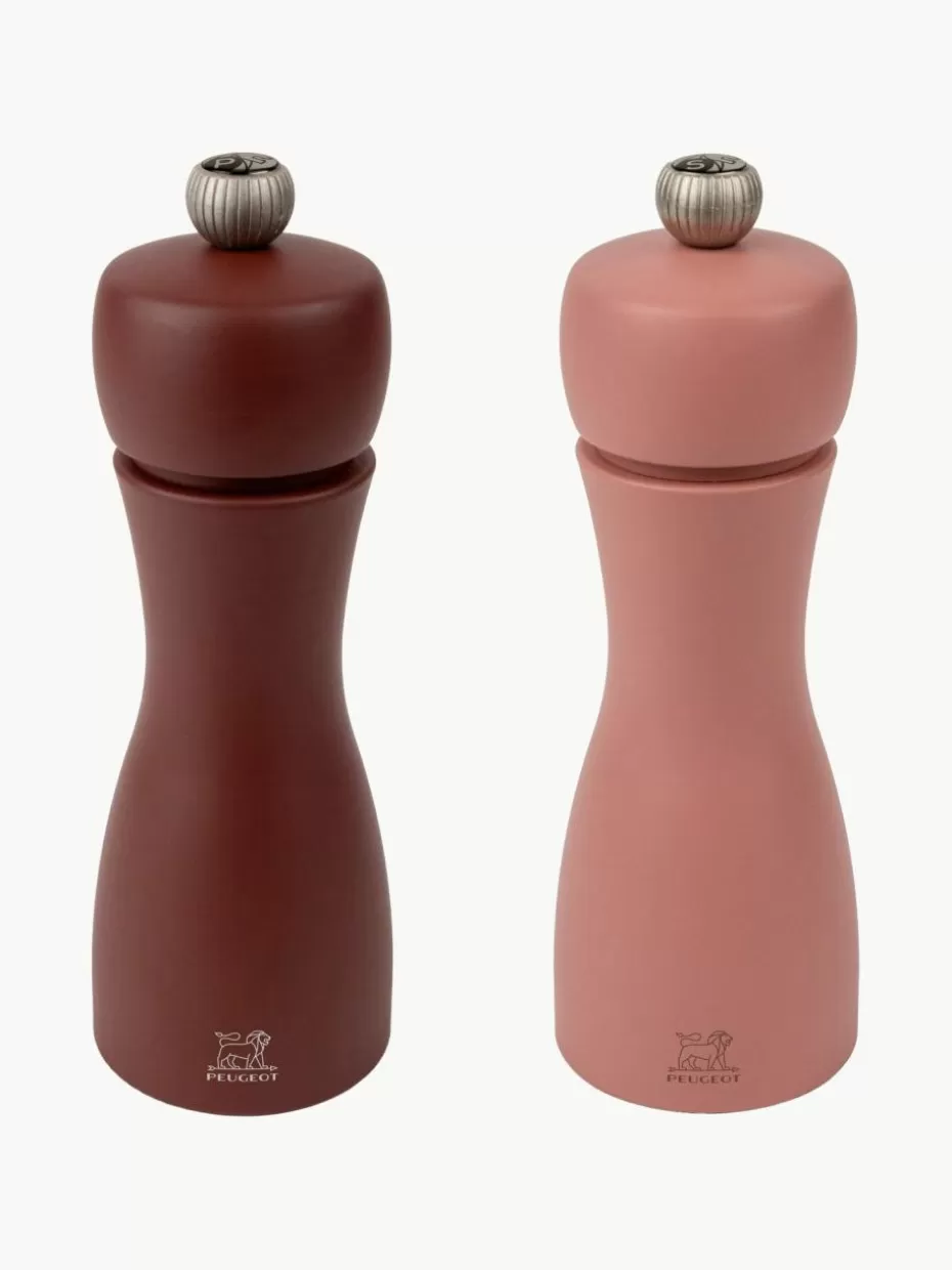 Gewürzmühlen-Peugeot Saveurs Salz- & Pfeffermühle Tahiti, 2er-Set Weinrot, Altrosa