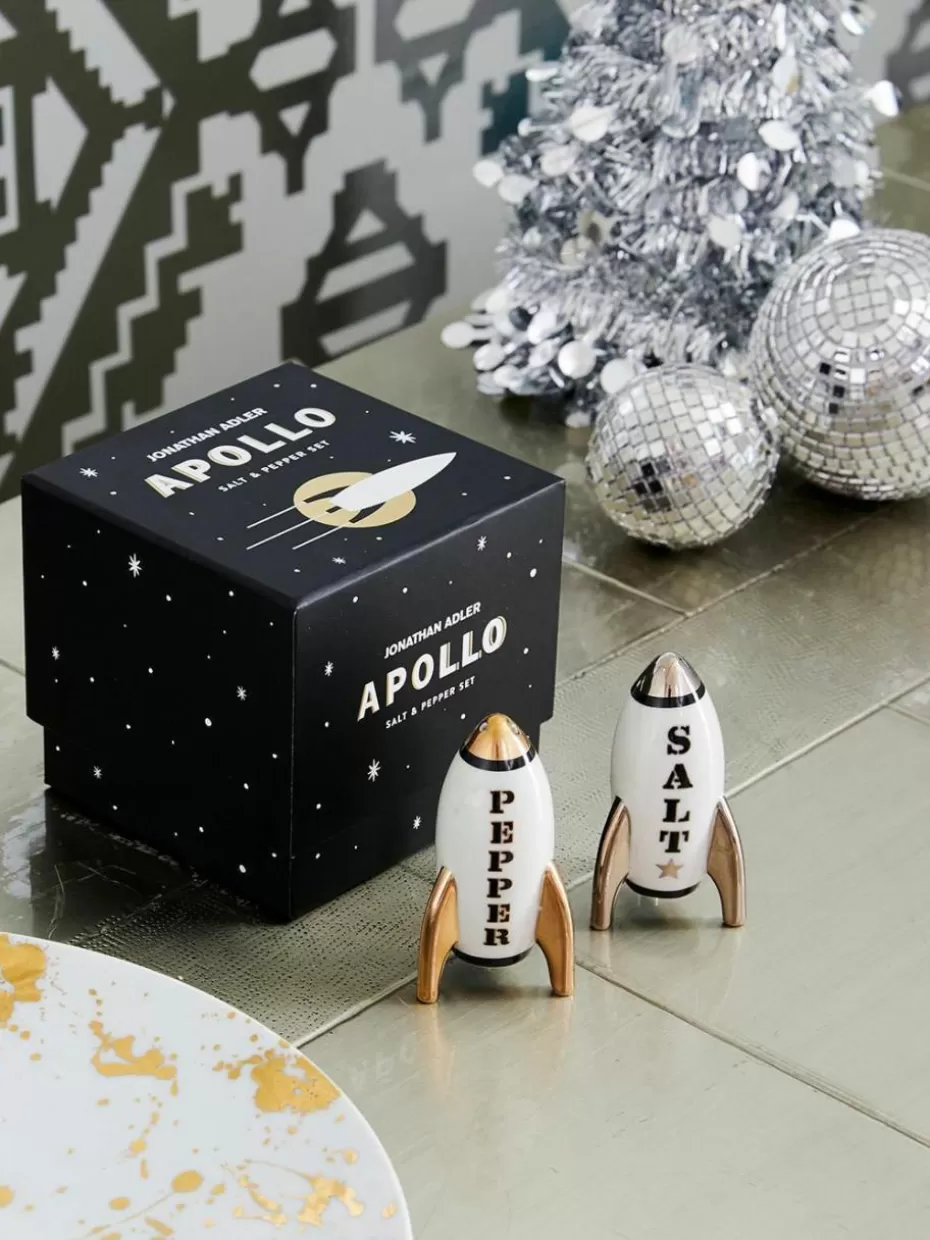 Gewürzmühlen-Jonathan Adler Salz- und Pfefferstreuer Apollo mit Gold, 2er-Set