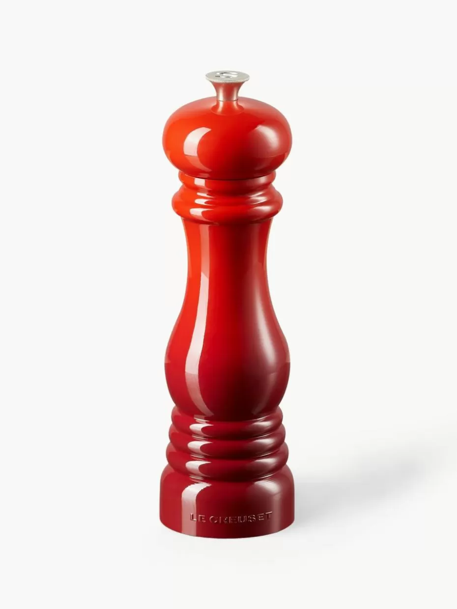 Gewürzmühlen-Le Creuset Salzmüh mit Keramikmahlwerk Rottöne glänzend, Silberfarben