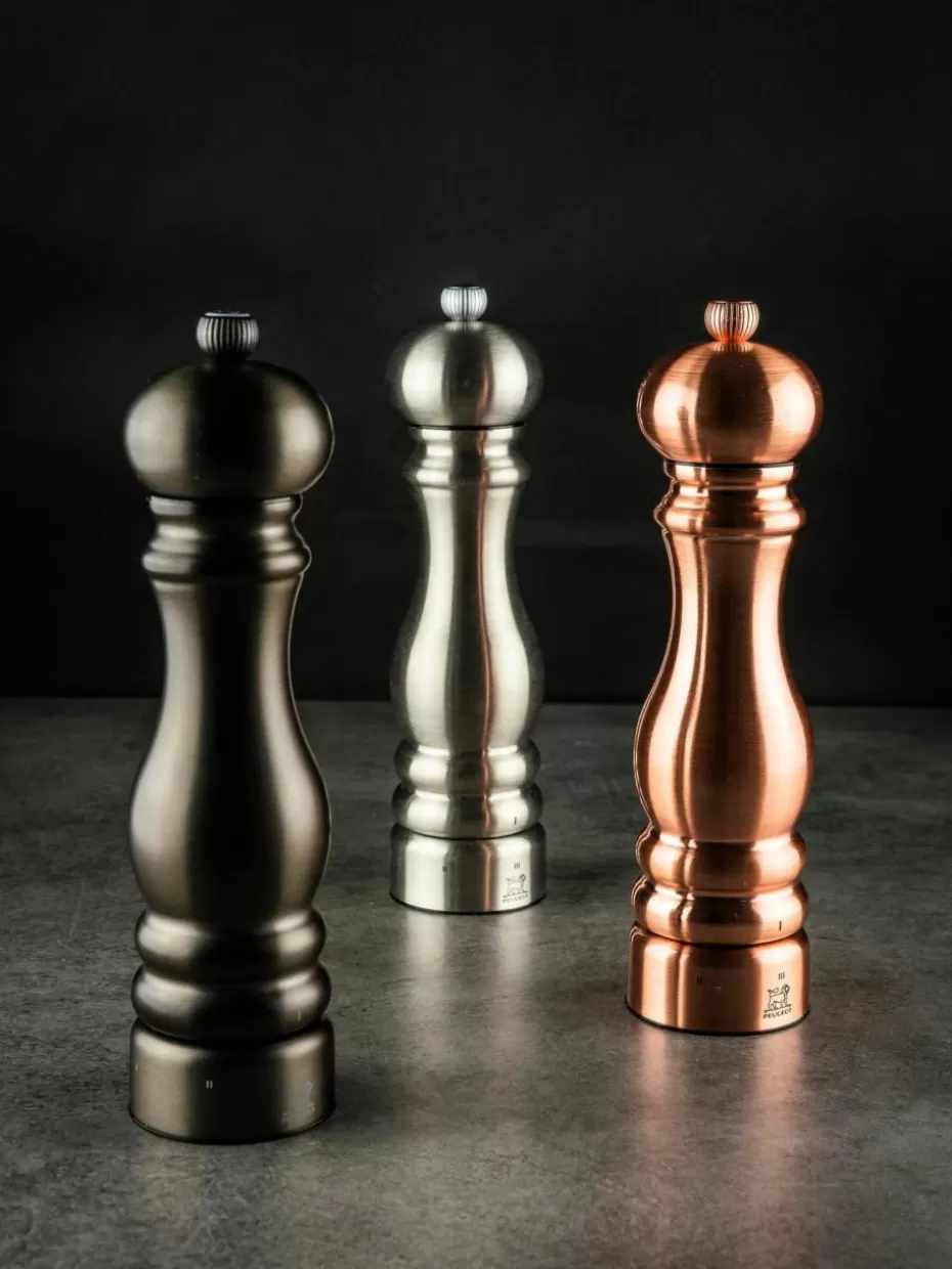 Gewürzmühlen-Peugeot Saveurs Salzmühle Paris Chef Silberfarben