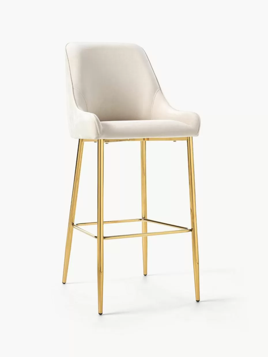 Barhocker-Westwing Collection Samt-Barstuhl Ava