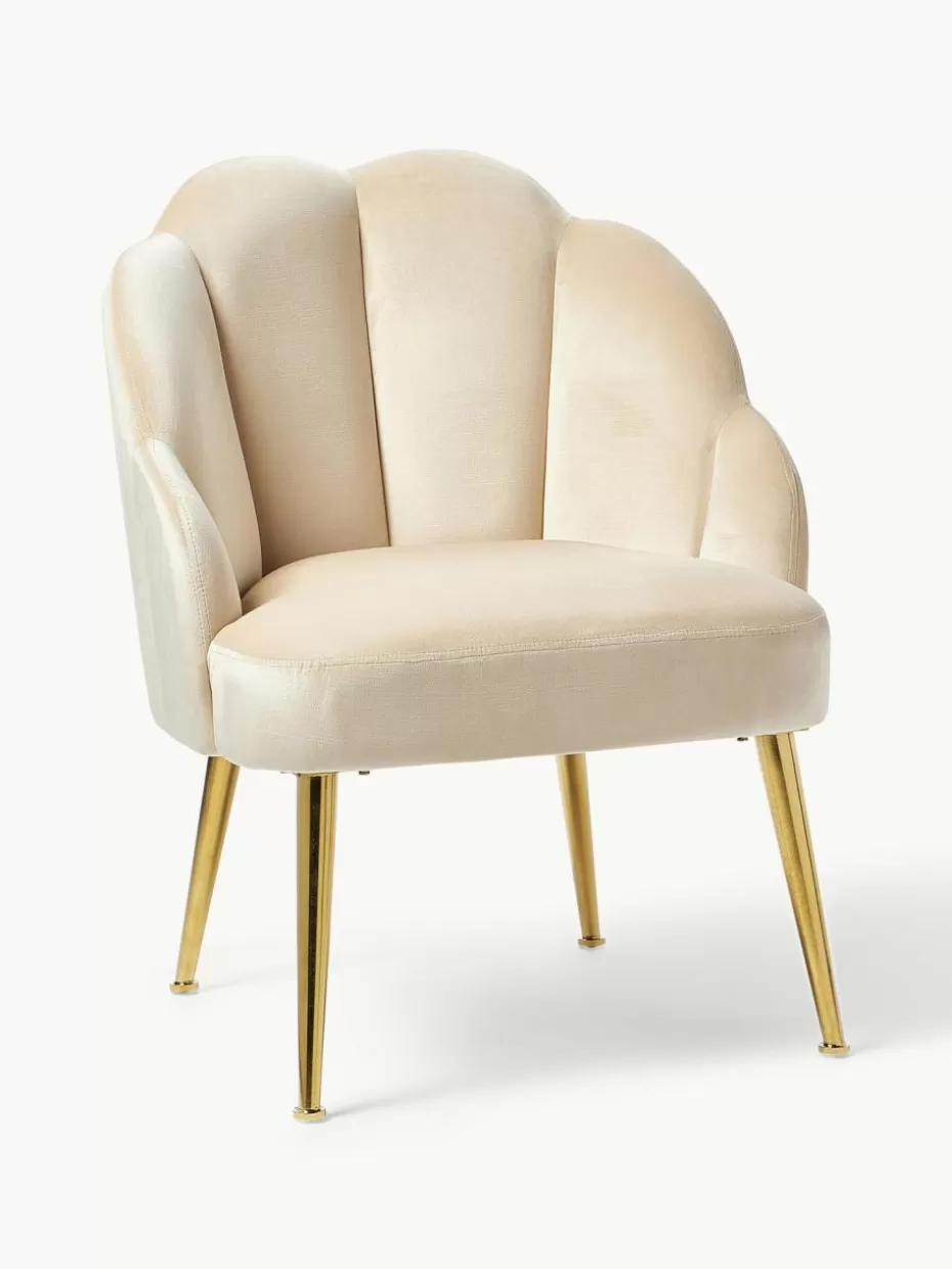 Sessel-Westwing Collection Samt-Cocktailsessel Helle