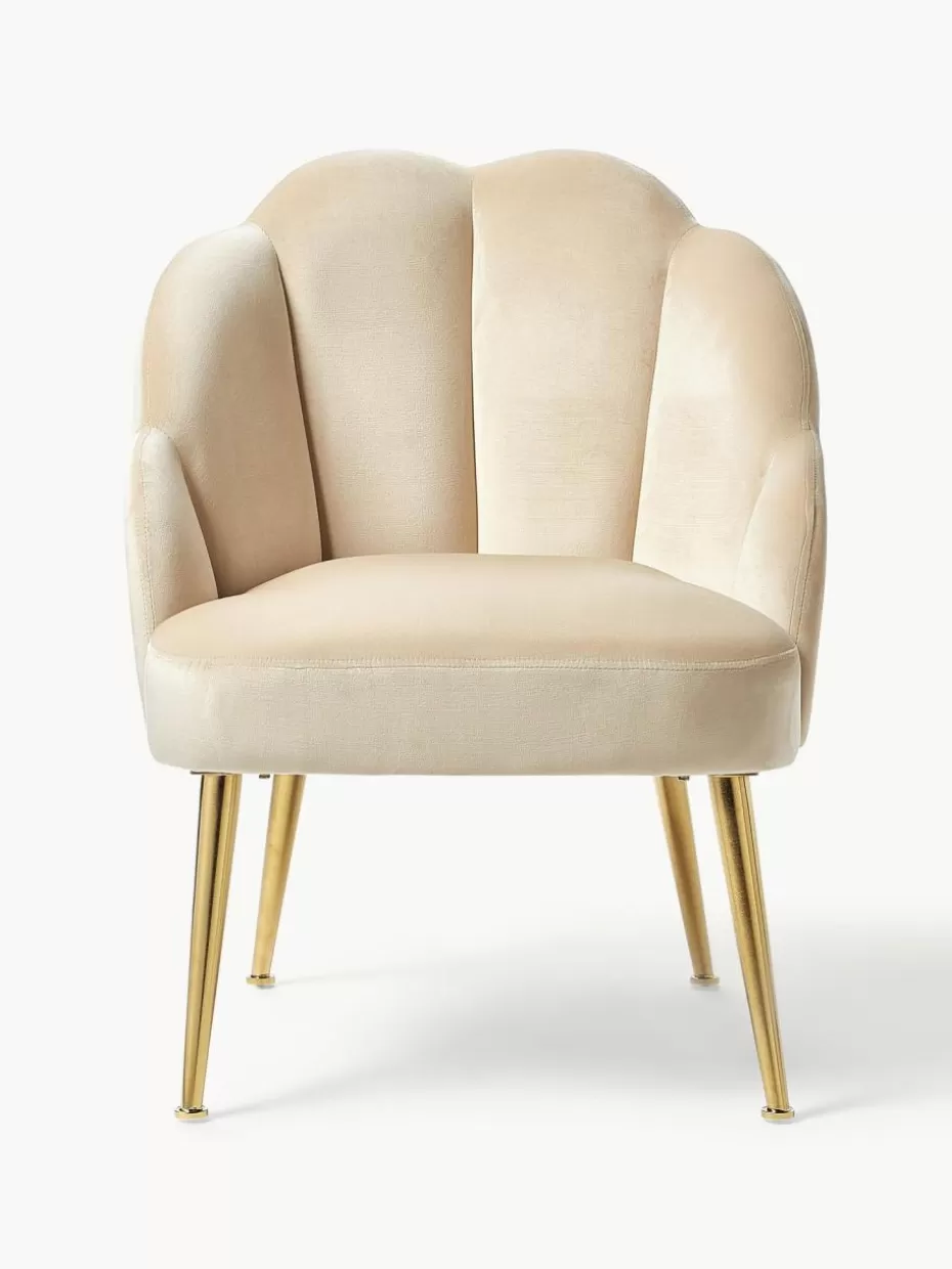 Sessel-Westwing Collection Samt-Cocktailsessel Helle