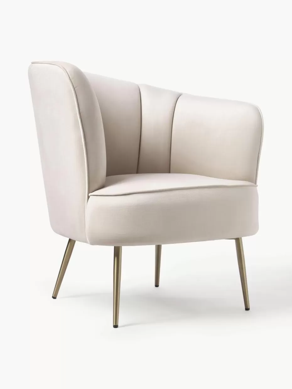 Sessel-Westwing Collection Samt-Cocktailsessel Louise