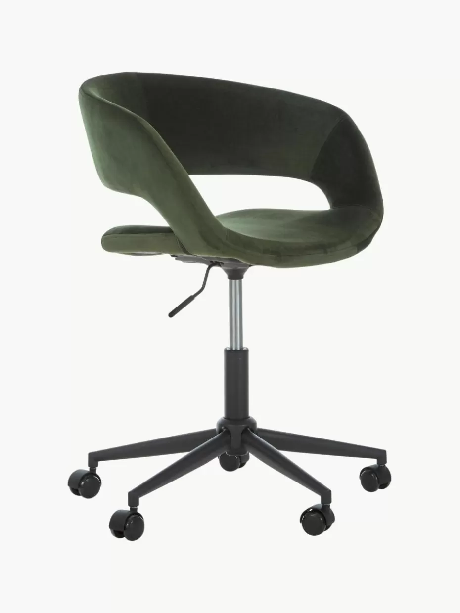 Schreibtischstühle-Westwing Samt-Drehstuhl Grace, höhenverstellbar