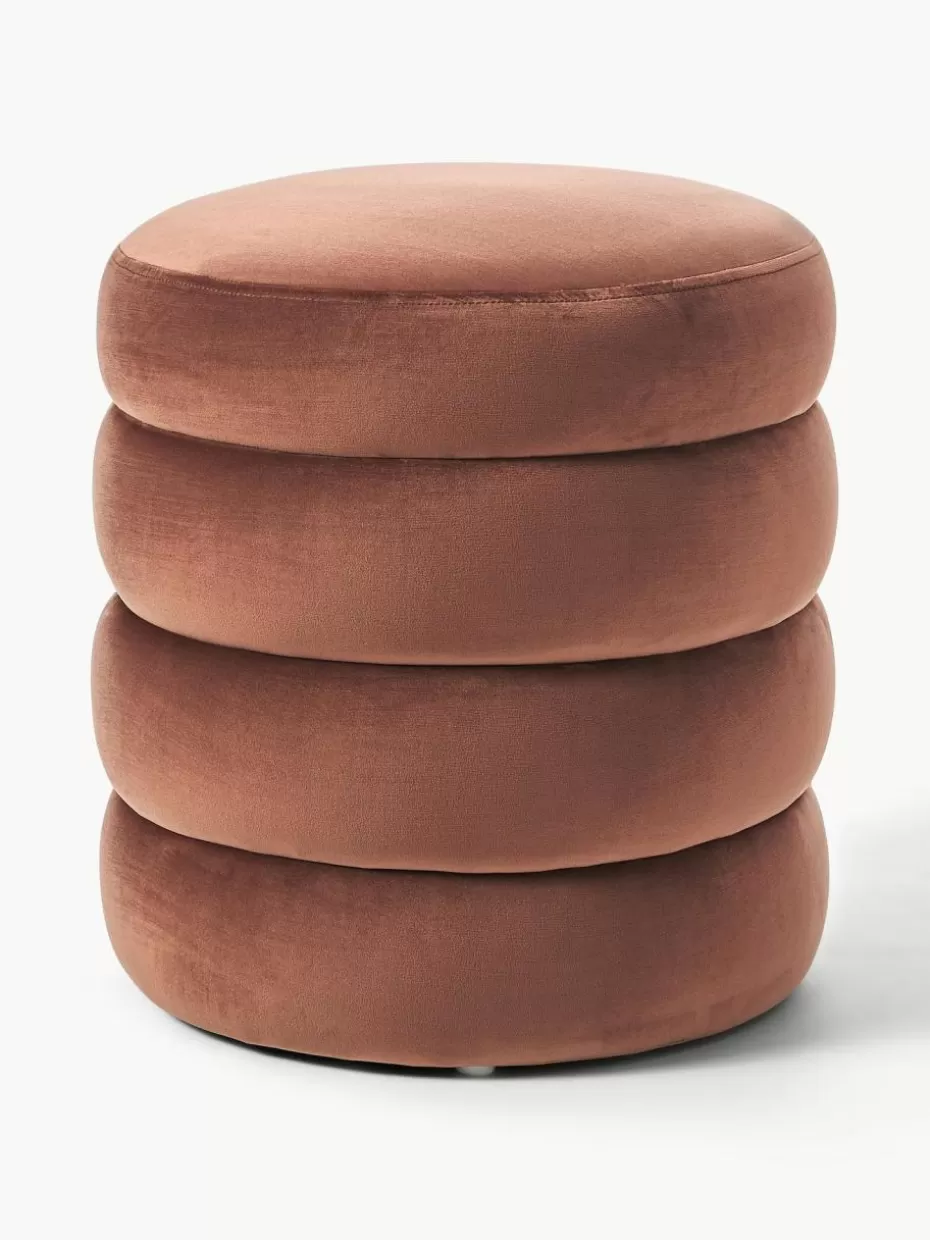 Flur Hocker | Hocker-Westwing Collection Samt-Hocker Alto Samt Rostrot