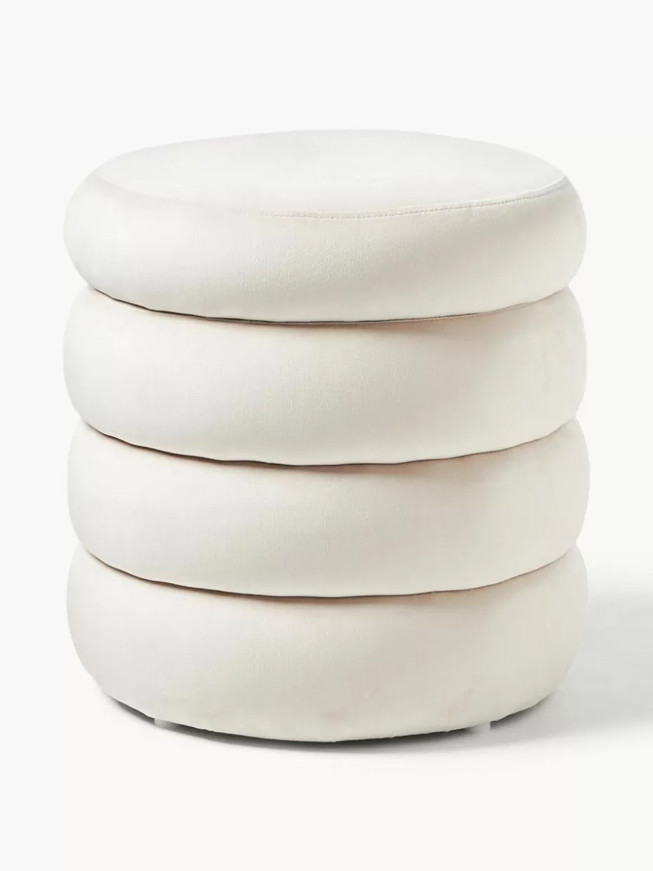 Hocker-Westwing Collection Samt-Hocker Alto mit Stauraum Samt Off White