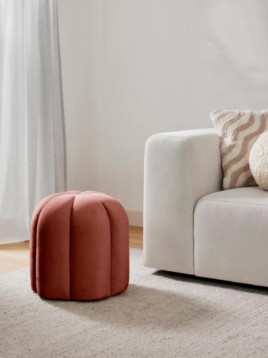Hocker-Westwing Collection Samt-Hocker Cali Samt Terrakotta