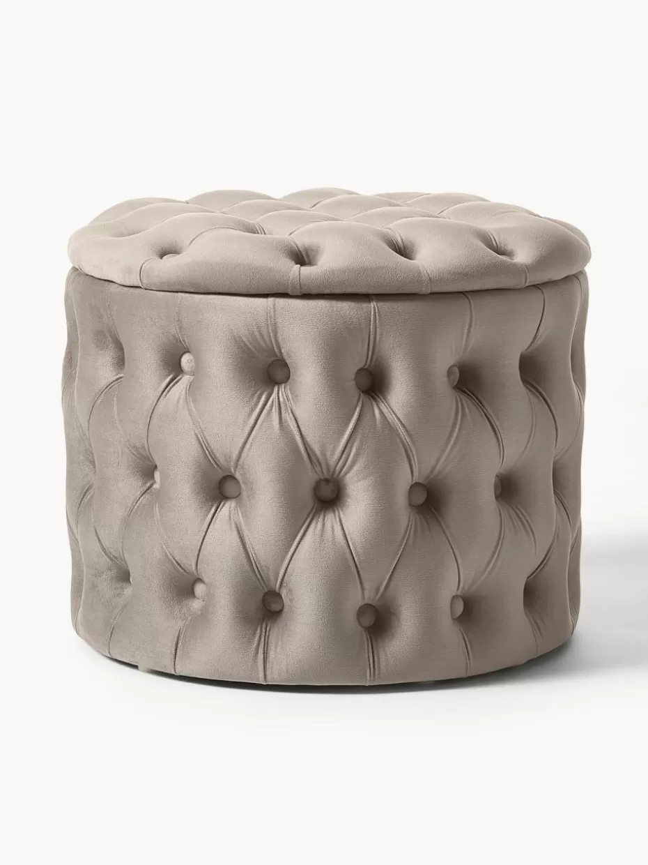Flur Hocker | Hocker-Westwing Collection Samt-Hocker Chiara mit Stauraum