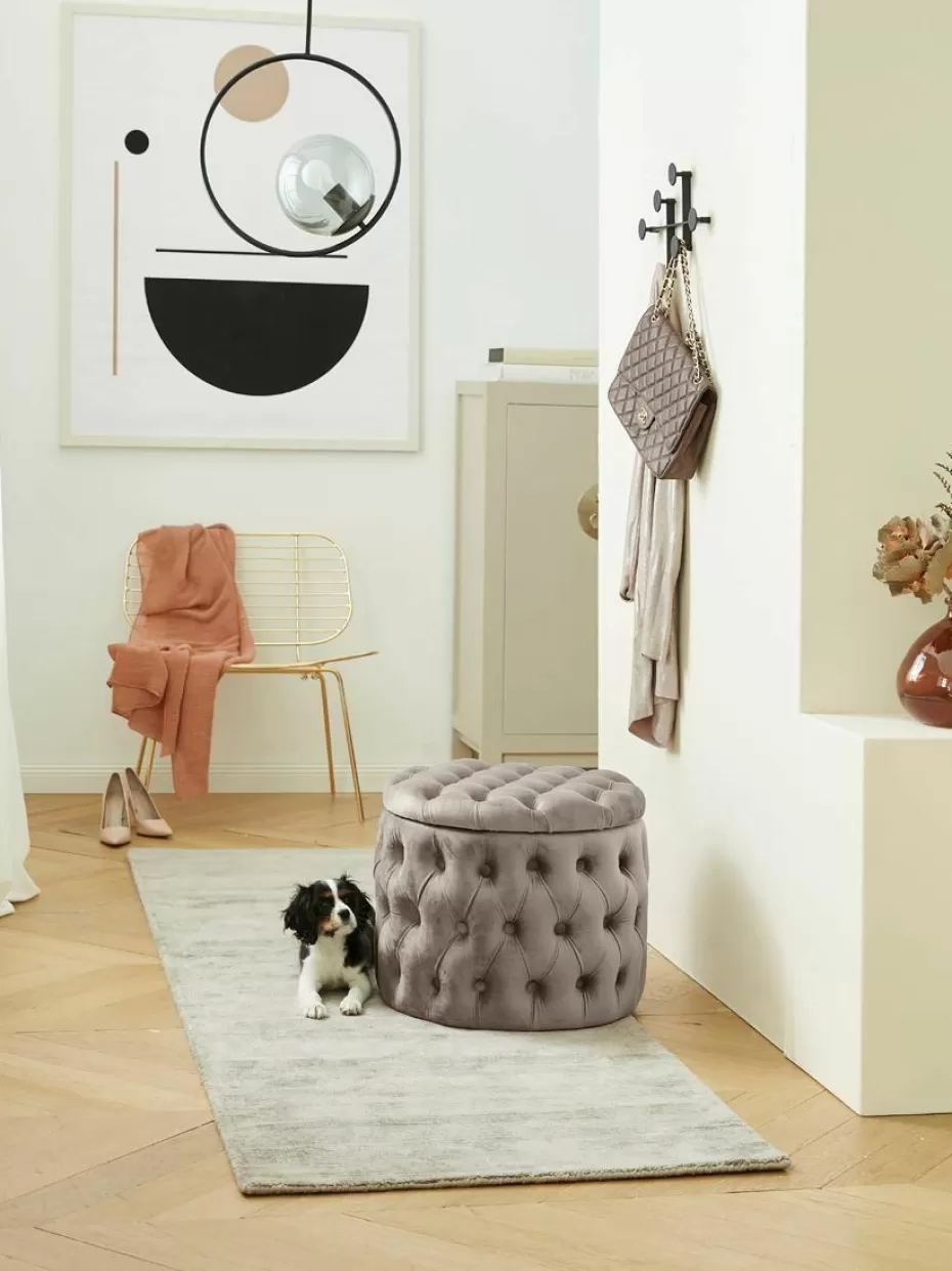 Flur Hocker | Hocker-Westwing Collection Samt-Hocker Chiara mit Stauraum