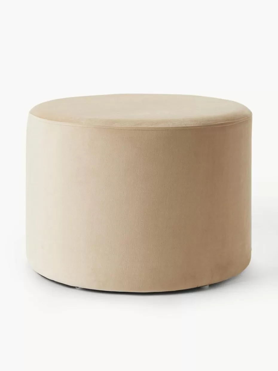 Flur Hocker | Hocker-Westwing Collection Samt-Hocker Daisy Samt Hellbeige