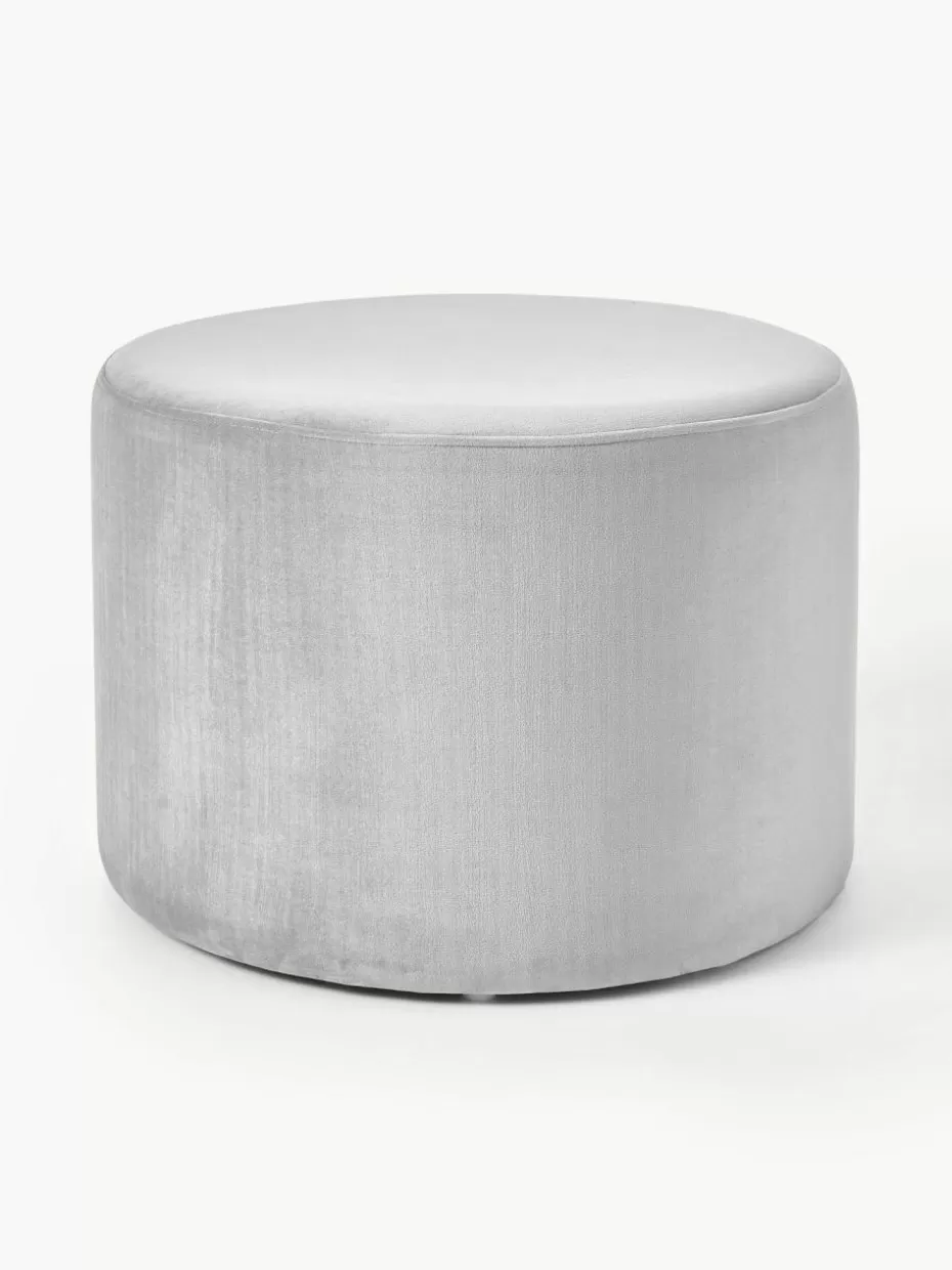 Flur Hocker | Hocker-Westwing Collection Samt-Hocker Daisy Samt Grau
