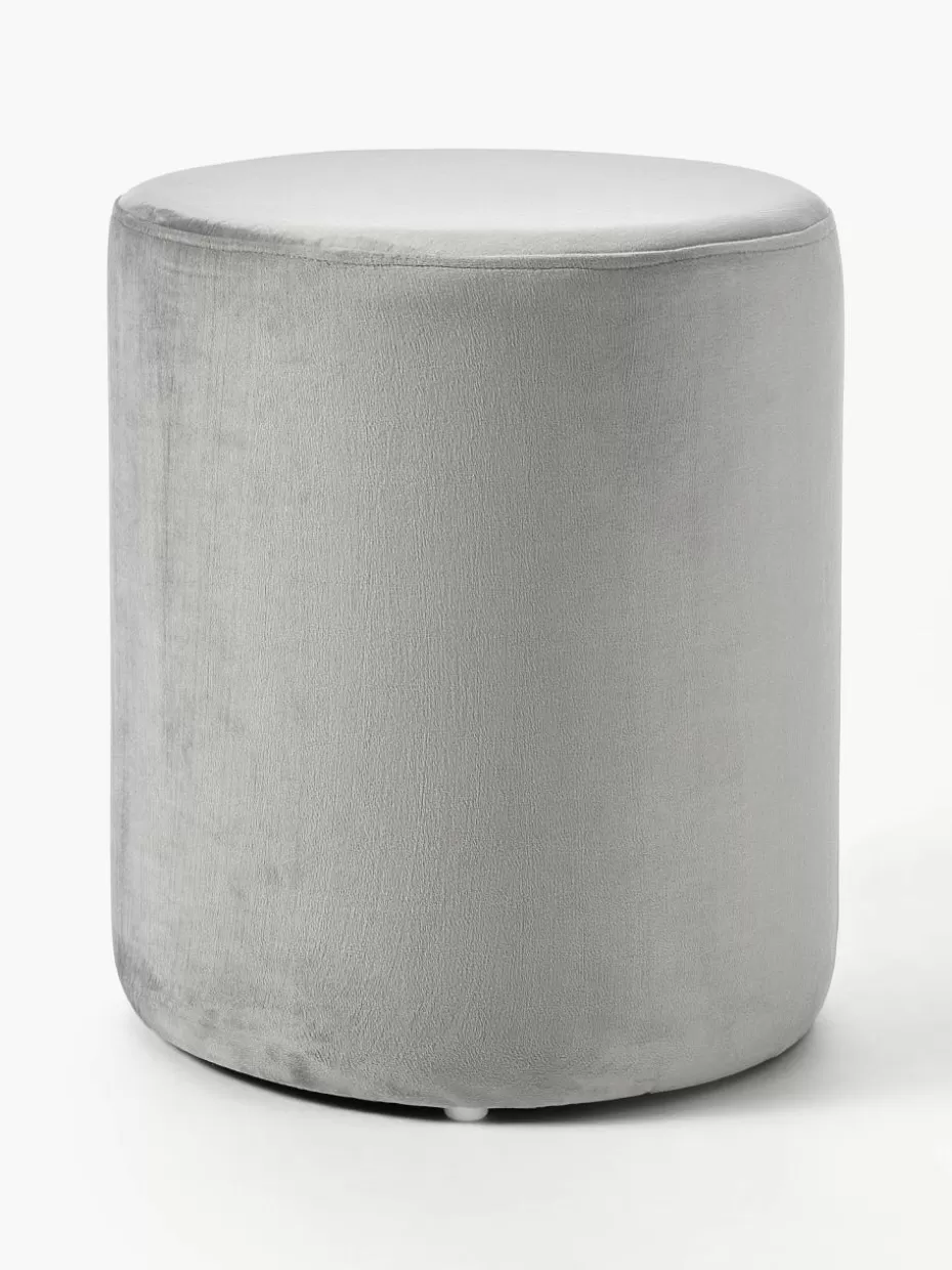 Flur Hocker | Hocker-Westwing Collection Samt-Hocker Daisy Samt Grau