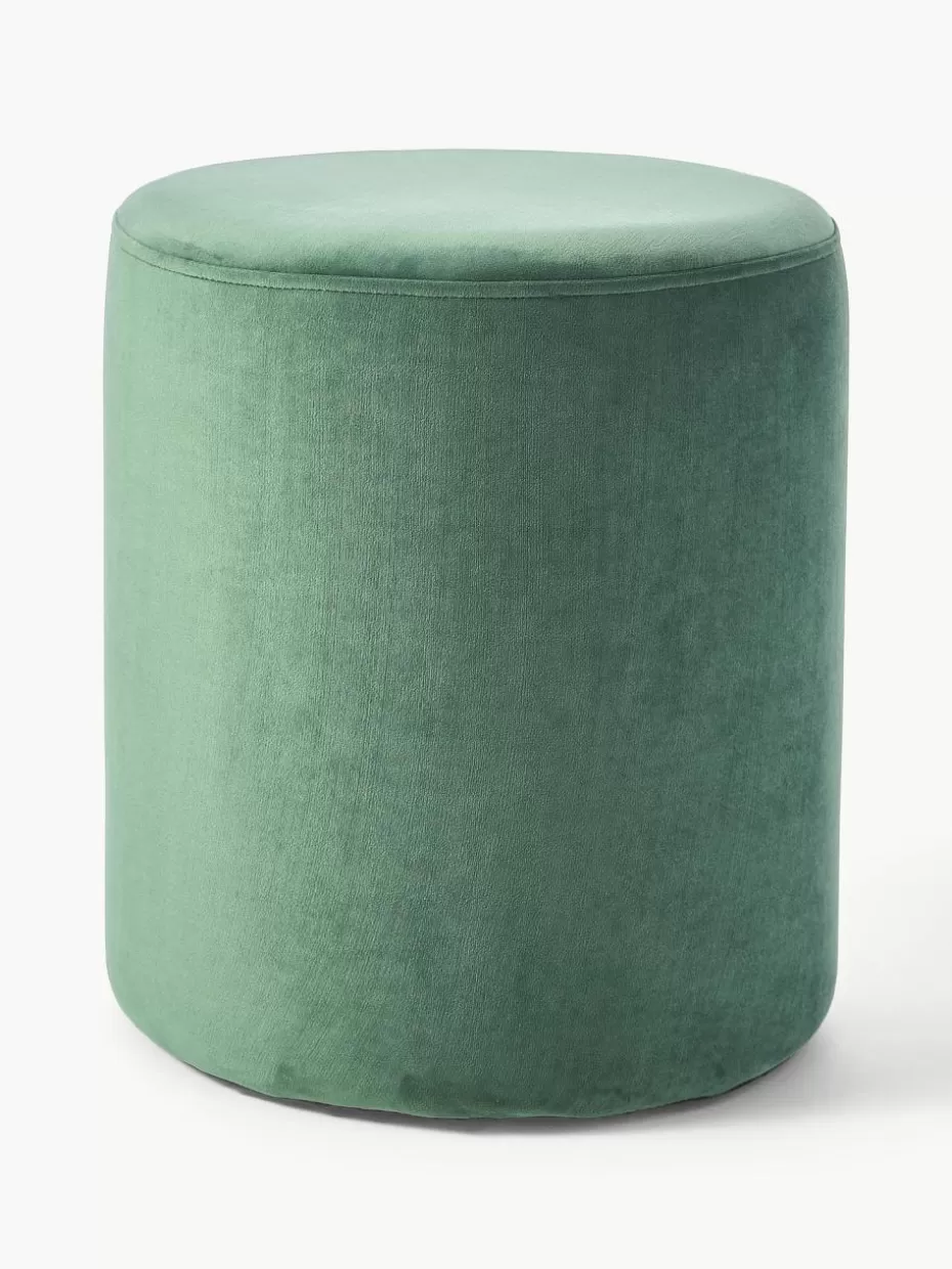 Flur Hocker | Hocker-Westwing Collection Samt-Hocker Daisy Samt Salbeigrün