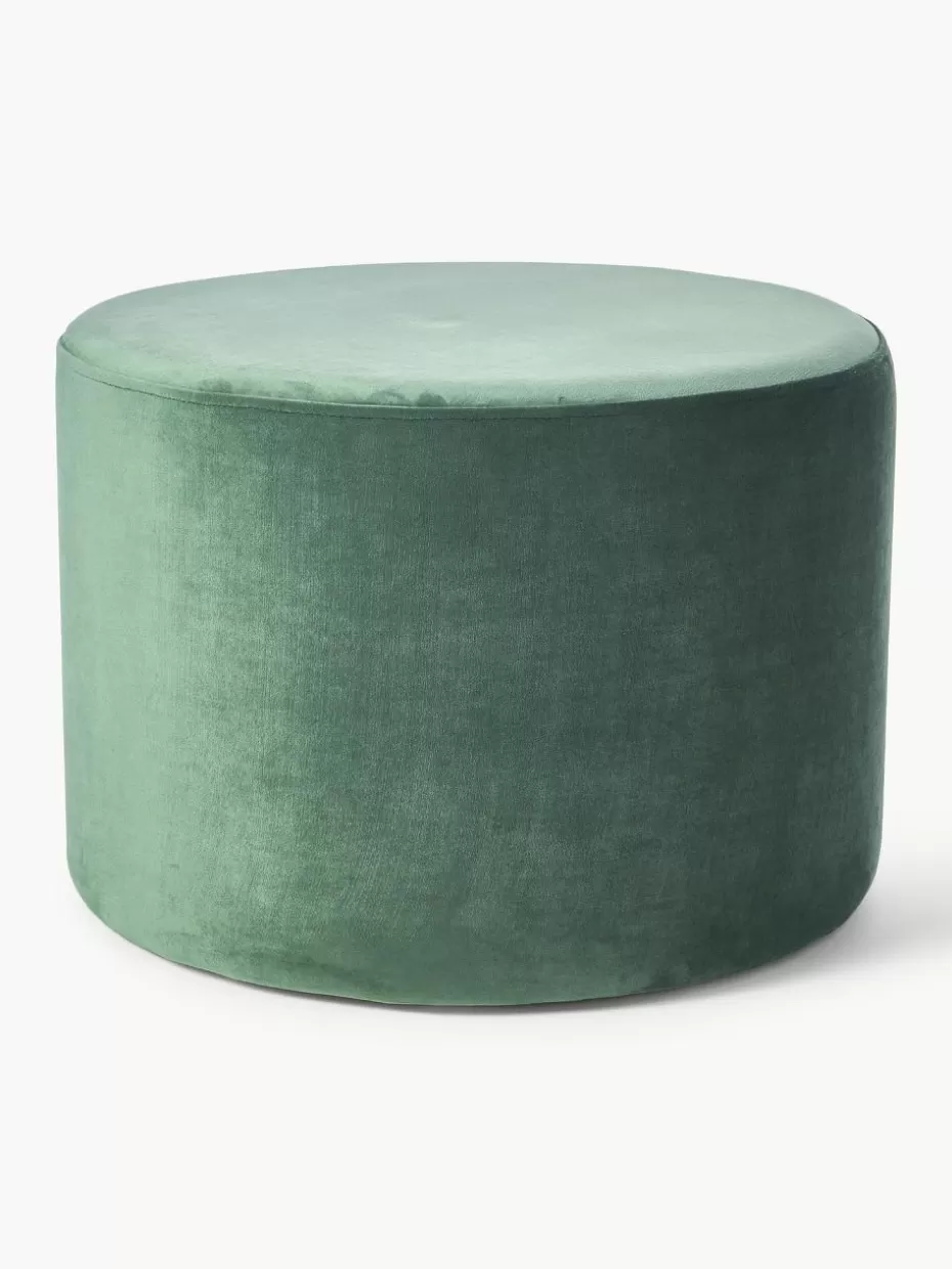 Flur Hocker | Hocker-Westwing Collection Samt-Hocker Daisy Samt Salbeigrün
