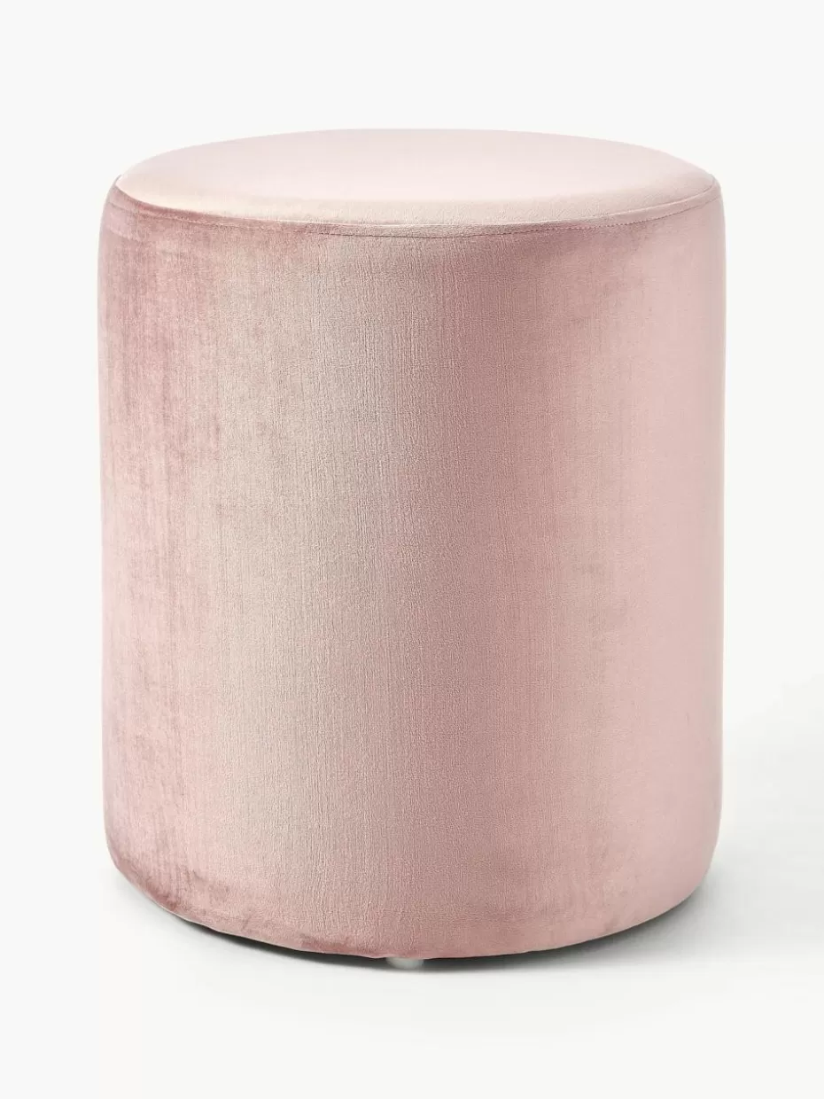 Flur Hocker | Hocker-Westwing Collection Samt-Hocker Daisy Samt Hellrosa