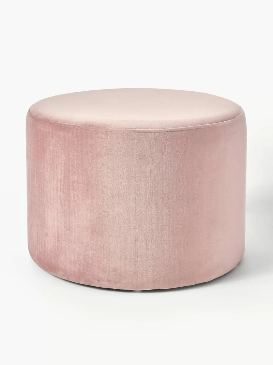 Flur Hocker | Hocker-Westwing Collection Samt-Hocker Daisy Samt Hellrosa