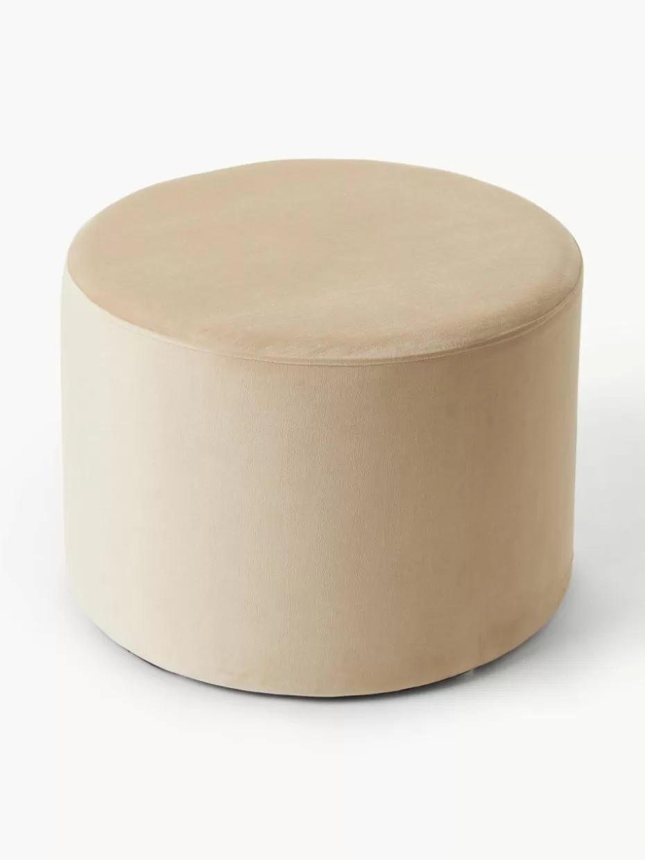 Flur Hocker | Hocker-Westwing Collection Samt-Hocker Daisy Samt Hellbeige
