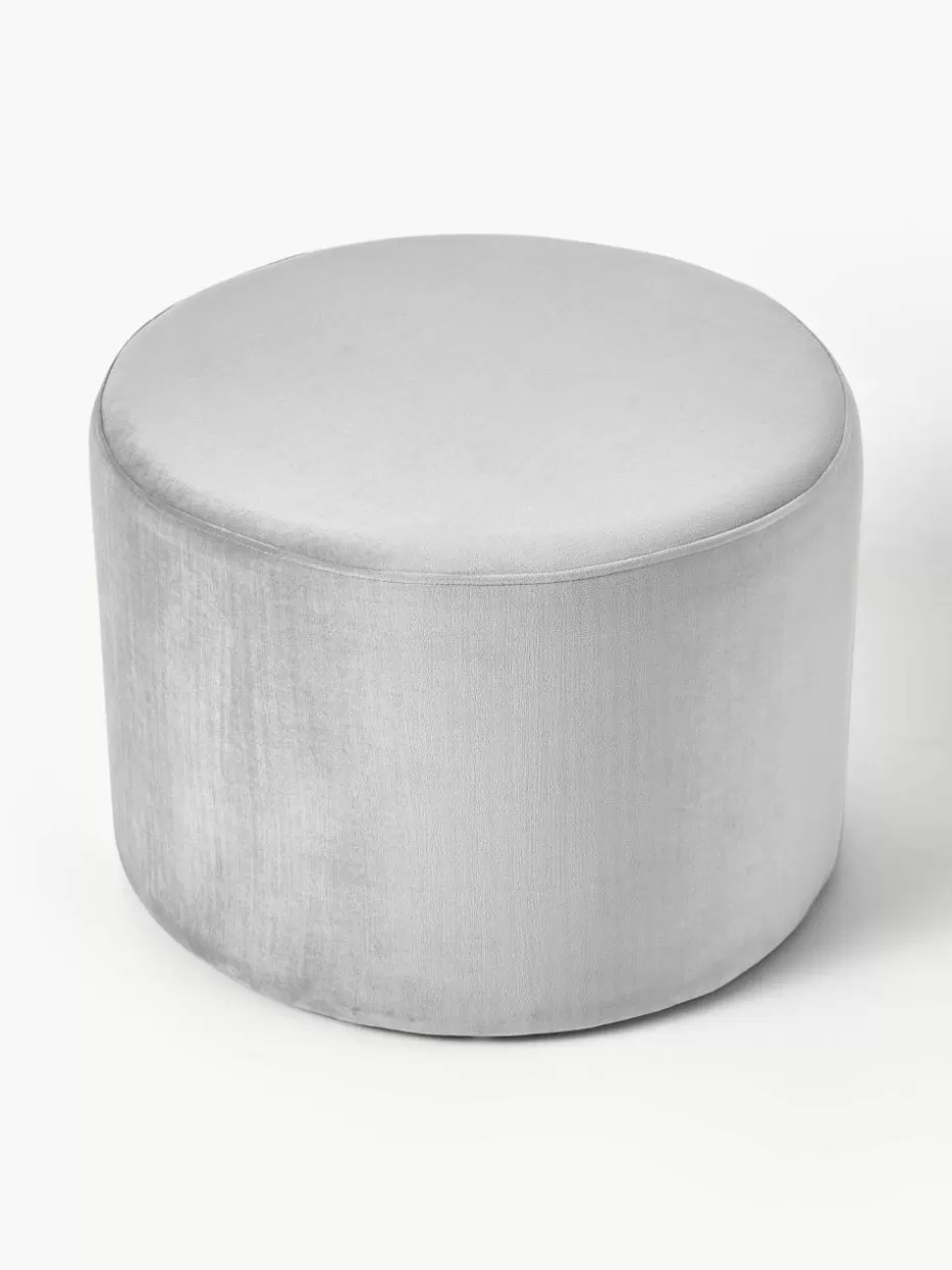Flur Hocker | Hocker-Westwing Collection Samt-Hocker Daisy Samt Grau