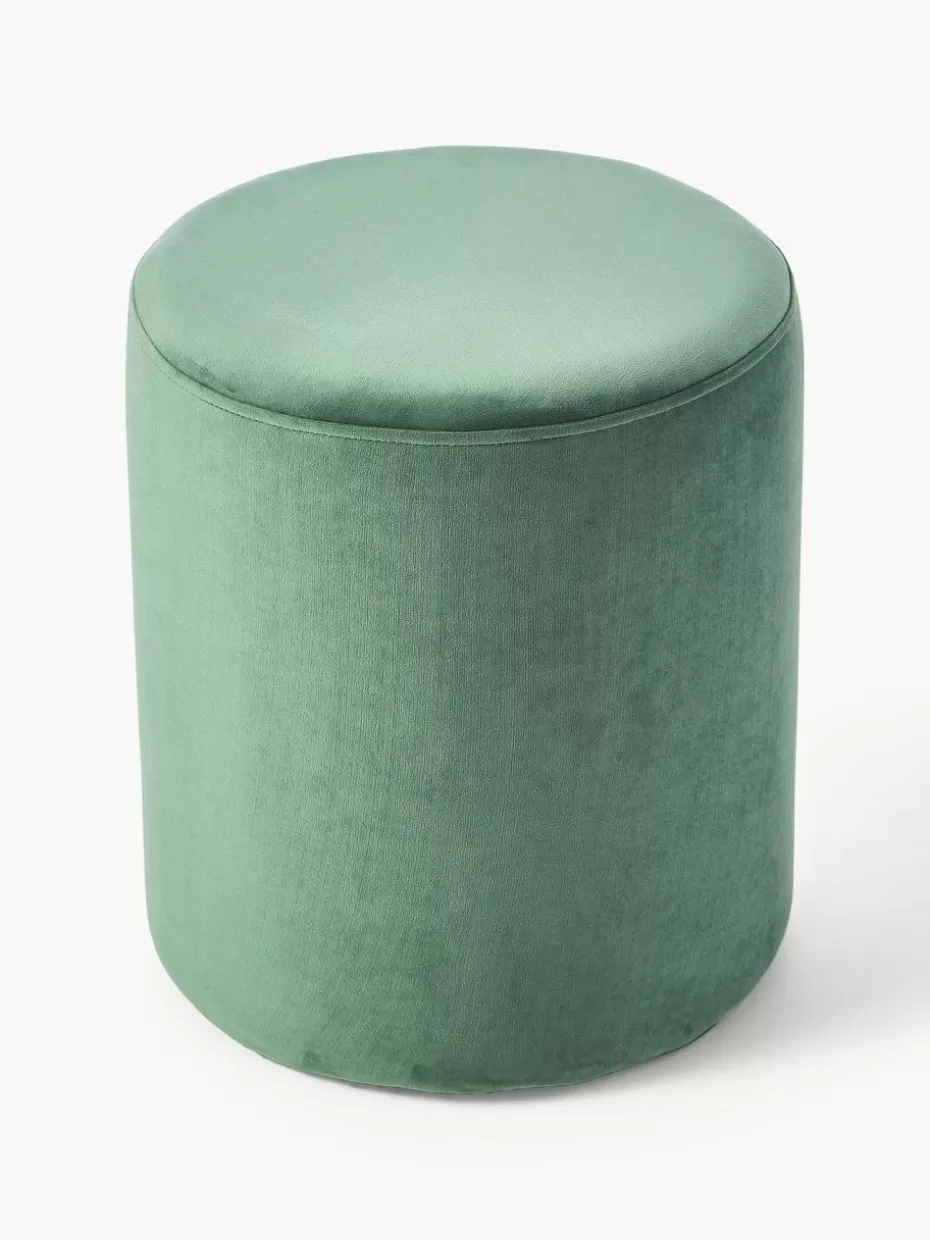 Flur Hocker | Hocker-Westwing Collection Samt-Hocker Daisy Samt Salbeigrün
